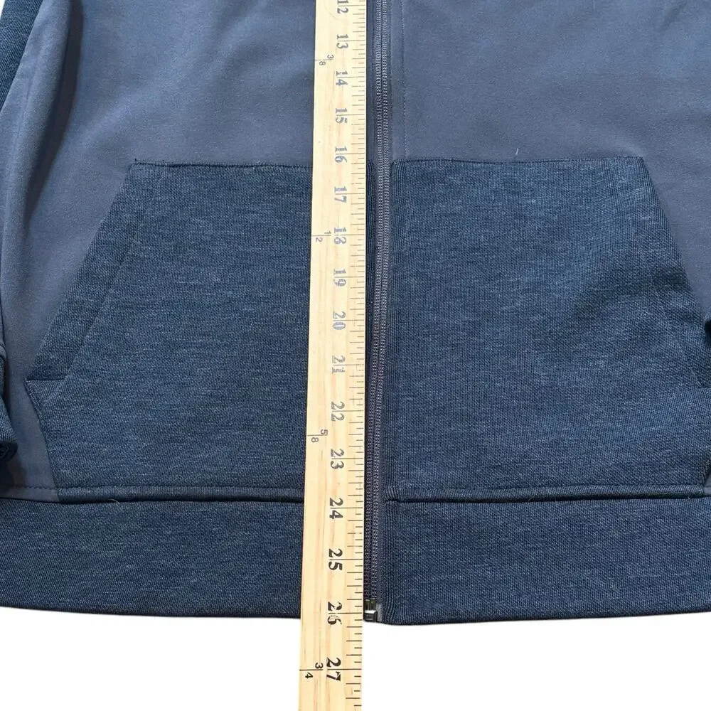 North Face Slate Blue Thermal 3D Full Zip Jacket Colorblock Stretch Fleece Small